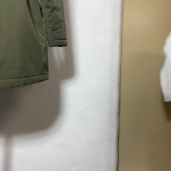 A New DAy XS Olive Green Womens Parka Jacket With Faux Fur Trim Hood Snap/Zip - Picture 6 of 16
